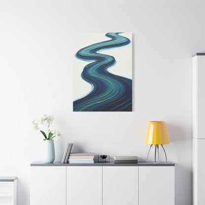 Serene Teal River Abstract Wall Art & Canvas Prints