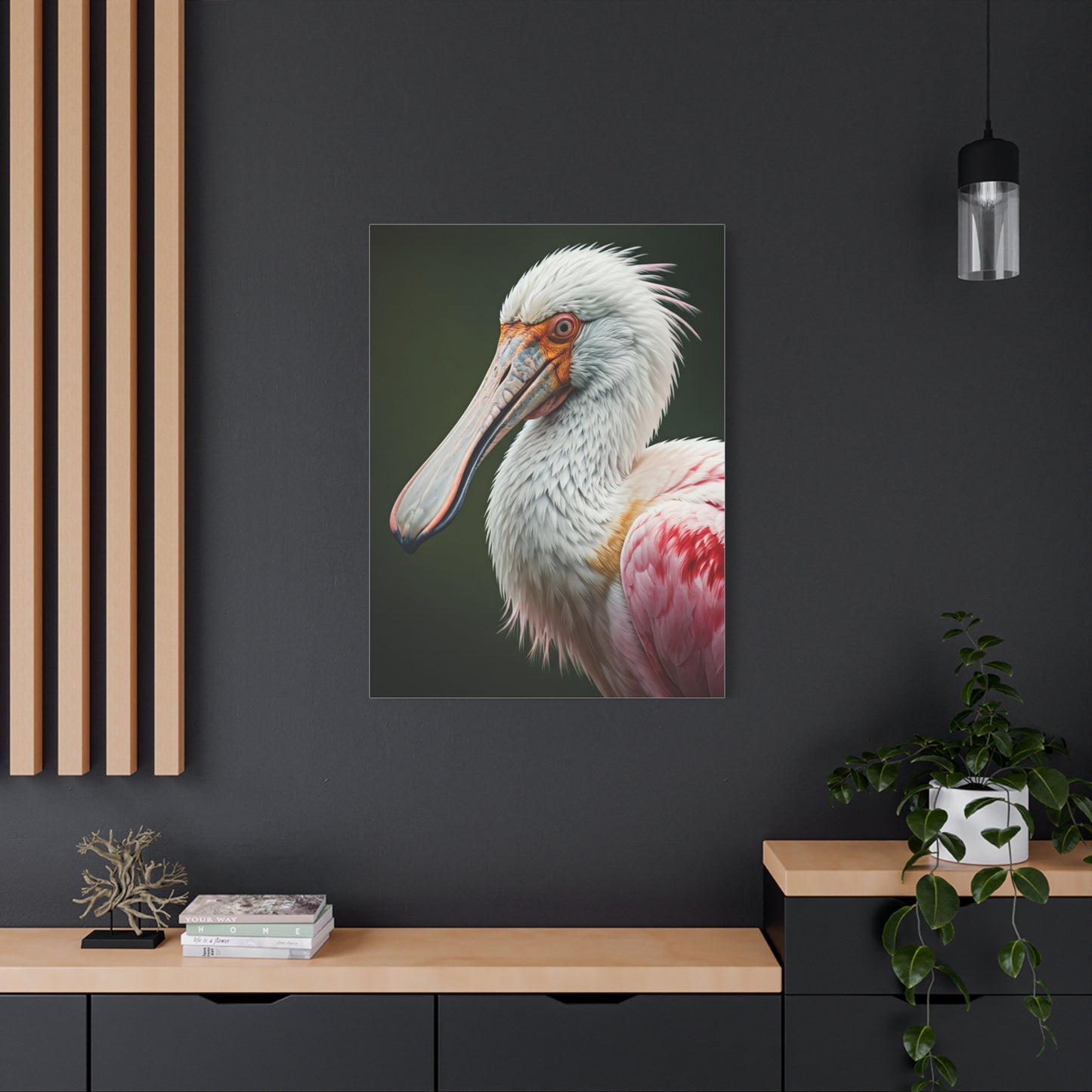 Elegant Pink Pelican Portrait Wall Art & Canvas Prints