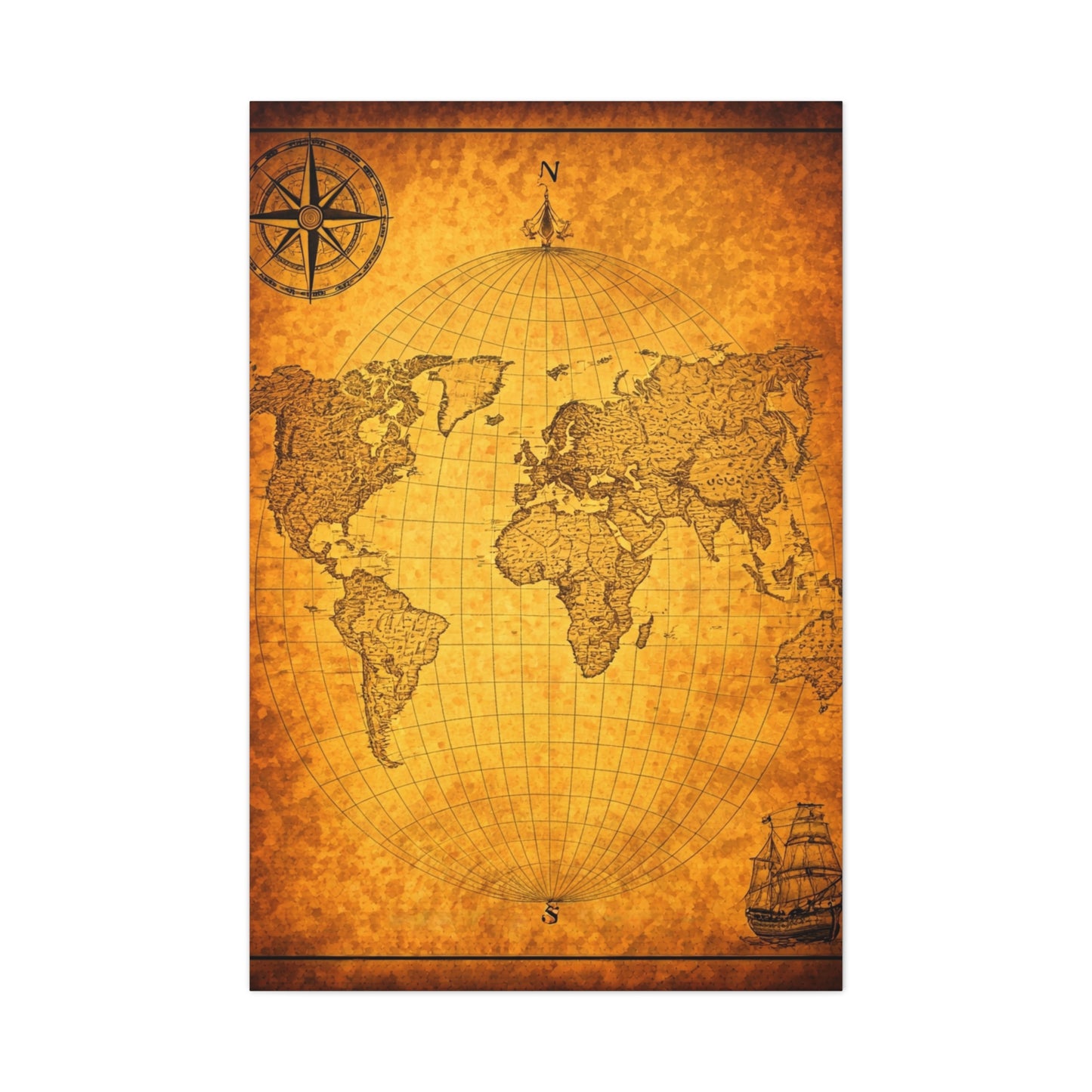 Classic Globe World Map Wall Art & Canvas Prints