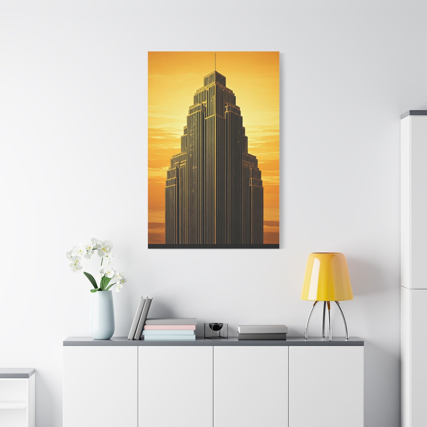 Golden Empire Sunset Skyscraper Wall Art & Canvas Prints