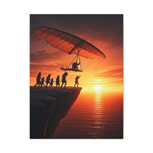 Cliffside Takeoff Into the Sunset Wall Art & Canvas Prints