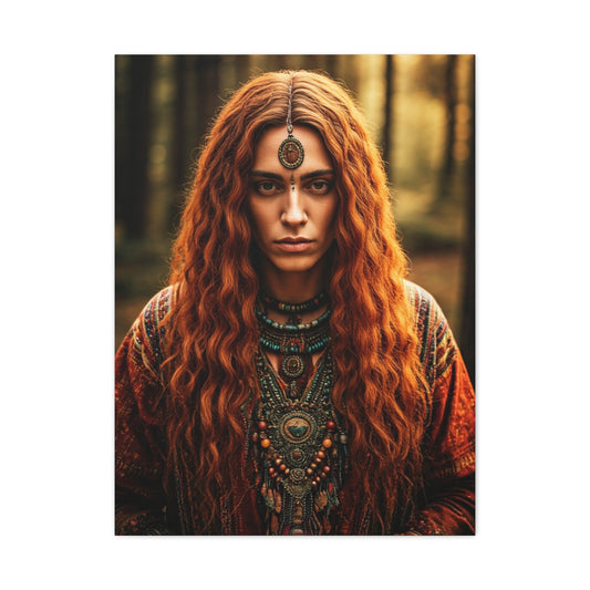 Forest Oracle with Copper Hair – Wall Art & Canvas Prints