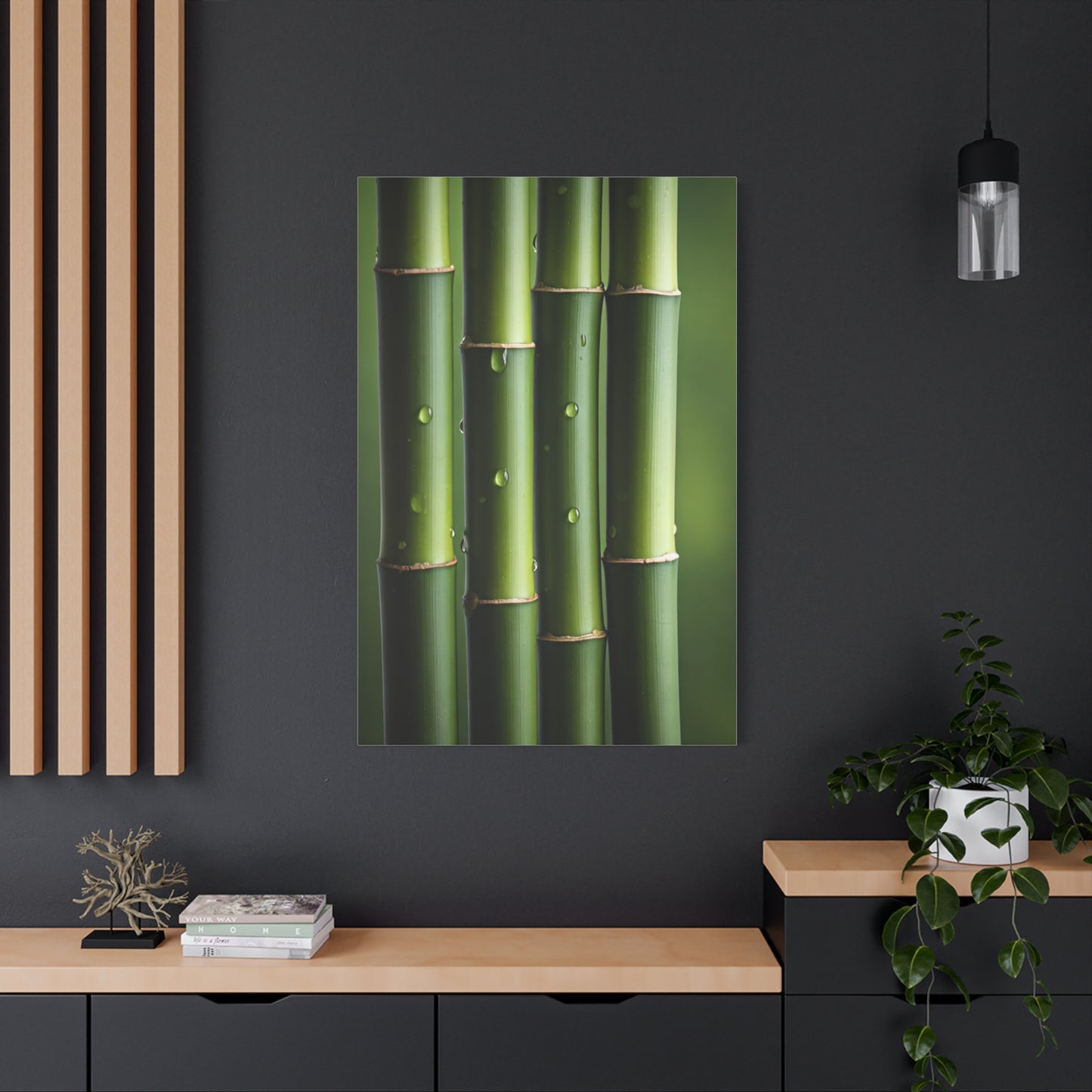 Green Bamboo Stalks Natural Zen Wall Art & Canvas Prints