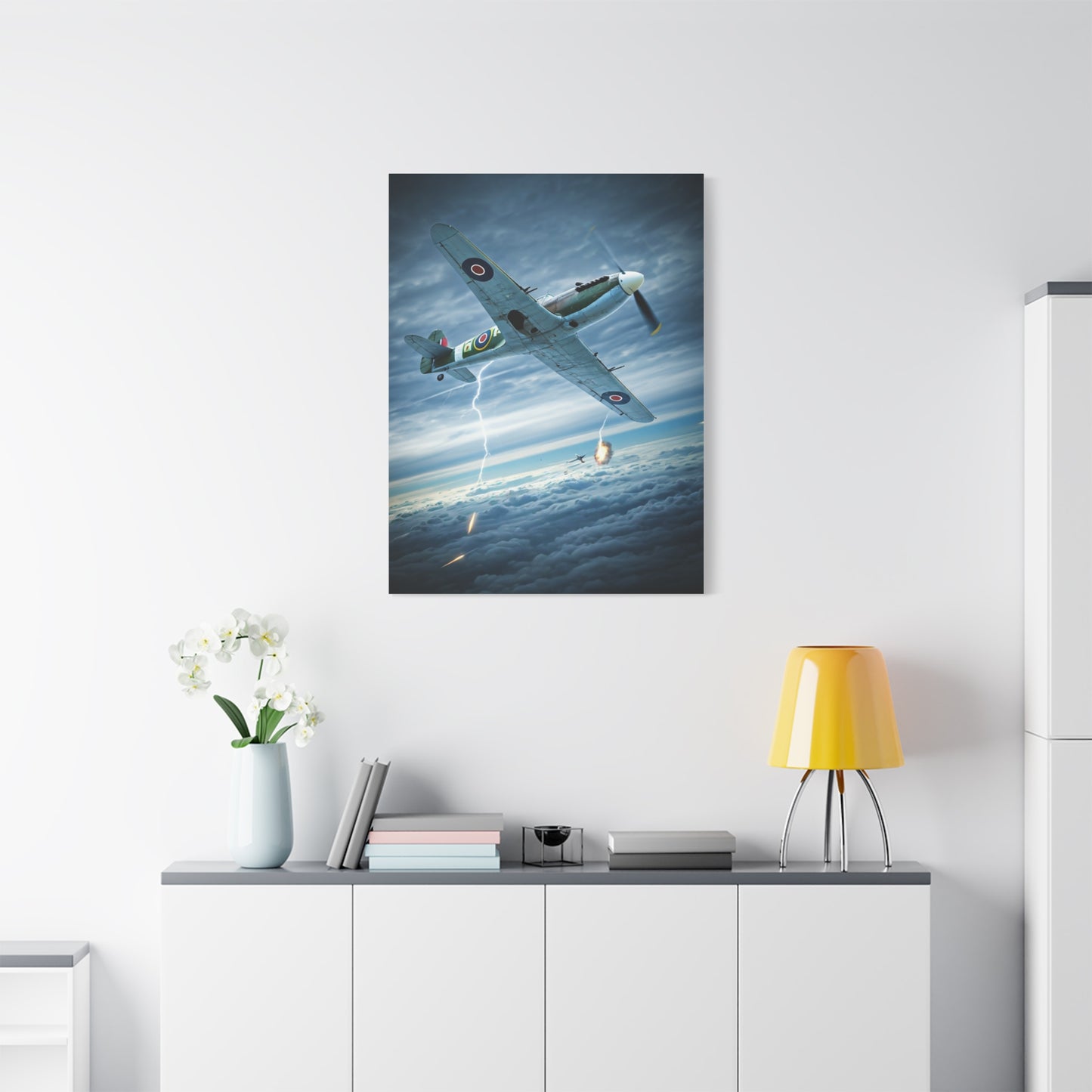 Lightning Strike Dogfight Fighter Wall Art & Canvas Prints