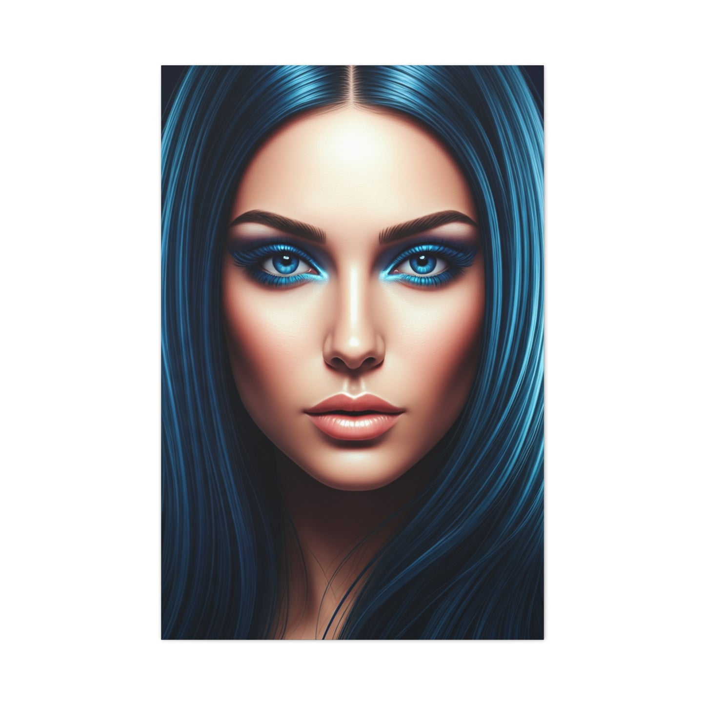 Symmetrical Blue Gaze Portrait Wall Art & Canvas Prints