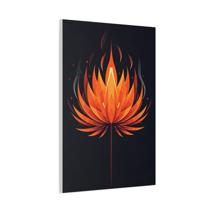 Ember Bloom Flame Lotus Wall Art & Canvas Prints