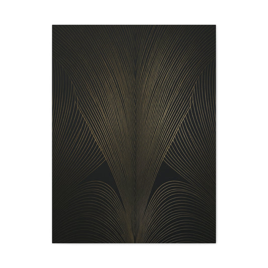 Black and Gold Deco Wave Pattern Wall Art & Canvas Prints