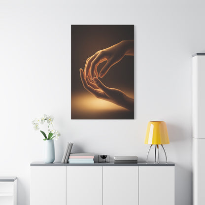 Gentle Touch Connection Hands Wall Art & Canvas Prints