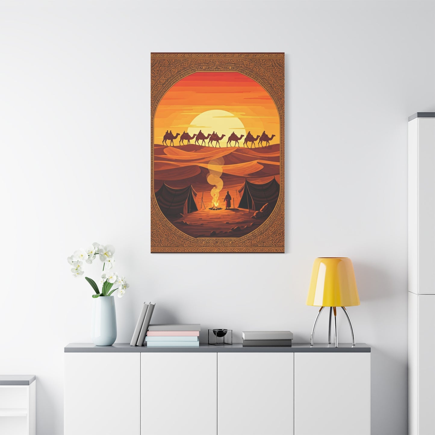 Desert Caravan at Dusk Wall Art & Canvas Prints