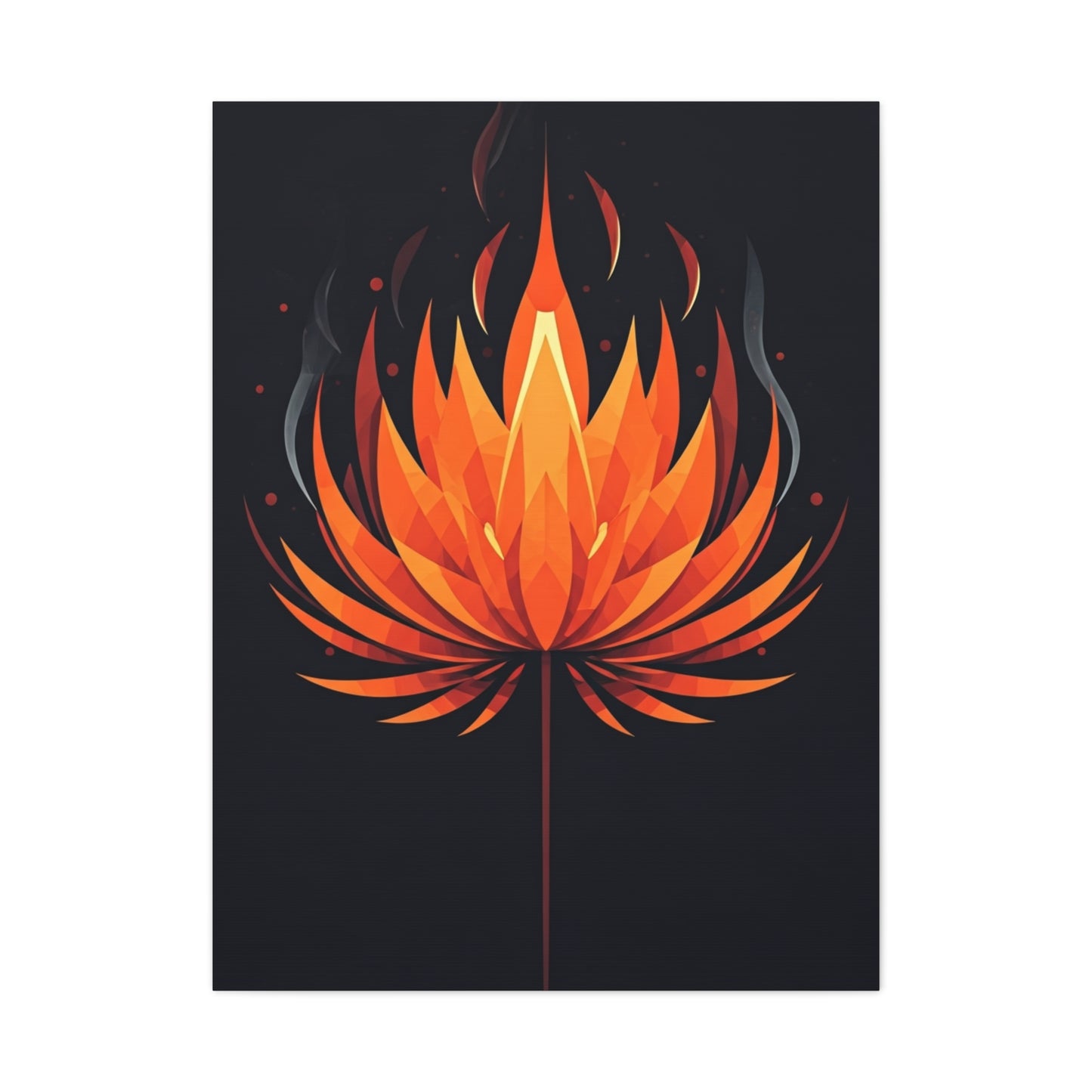 Ember Bloom Flame Lotus Wall Art & Canvas Prints