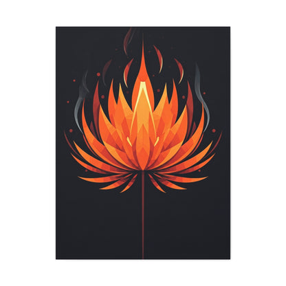 Ember Bloom Flame Lotus Wall Art & Canvas Prints