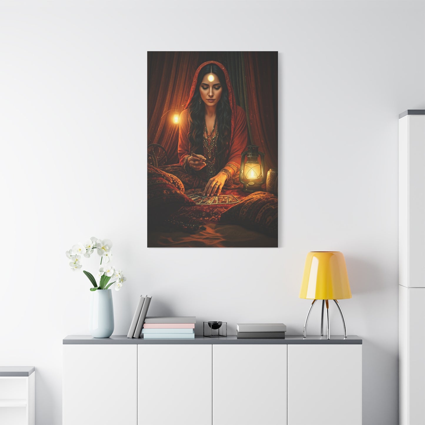 Bohemian Tarot Reader by Lantern Light Wall Art & Canvas Prints