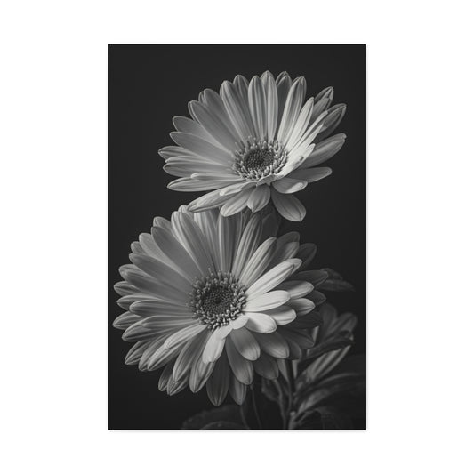Timeless Gerbera Duo Monochrome Wall Art & Canvas Prints