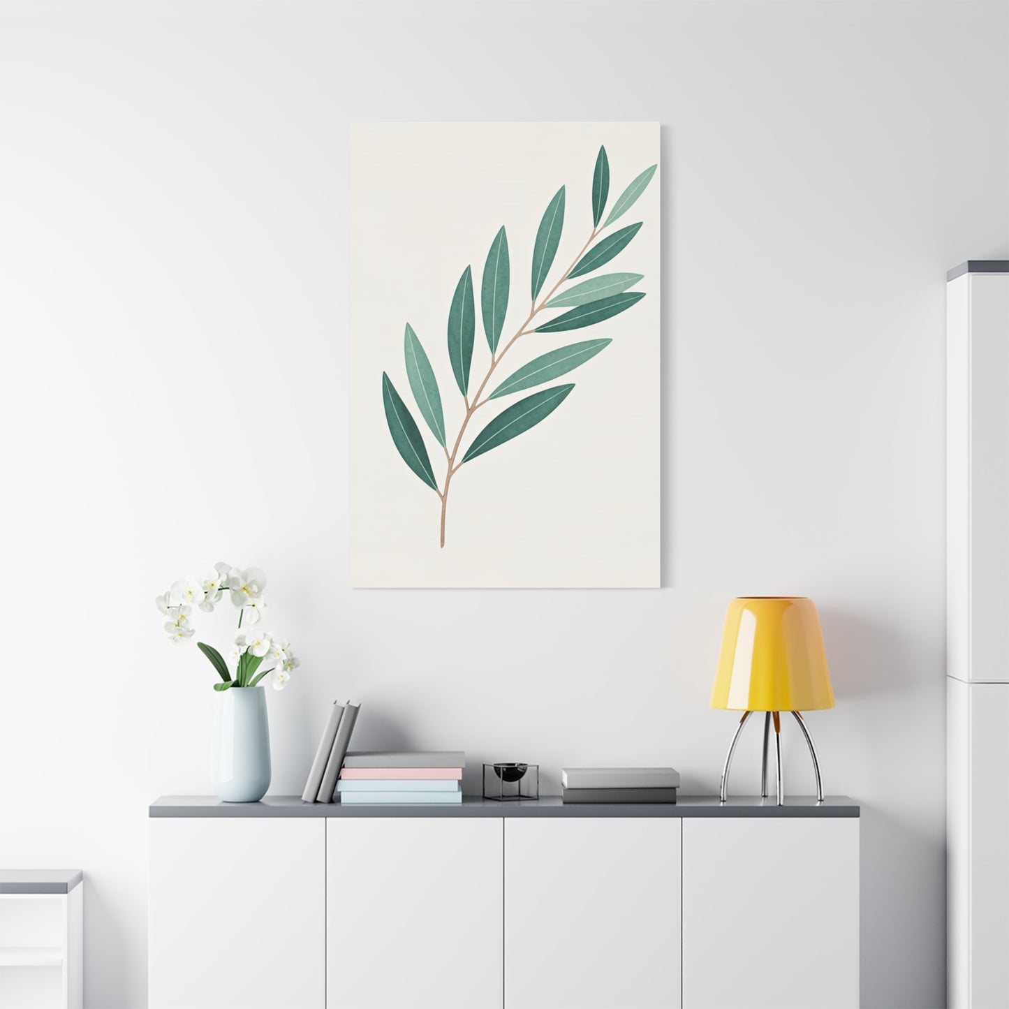 Elegant Olive Branch Illustration Wall Art & Canvas Prints