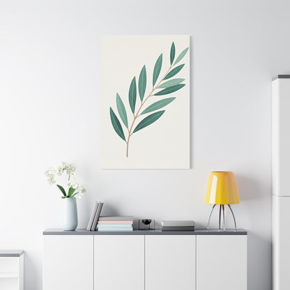 Elegant Olive Branch Illustration Wall Art & Canvas Prints