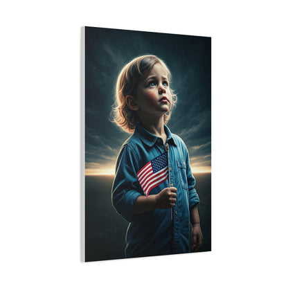 Child Holding Flag of Promise Wall Art & Canvas Prints