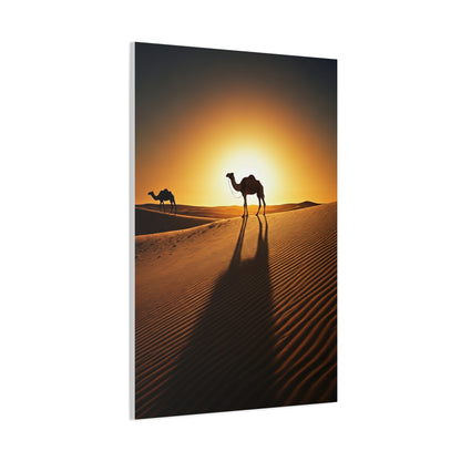 Lone Camel in Desert Sunset Wall Art & Canvas Prints