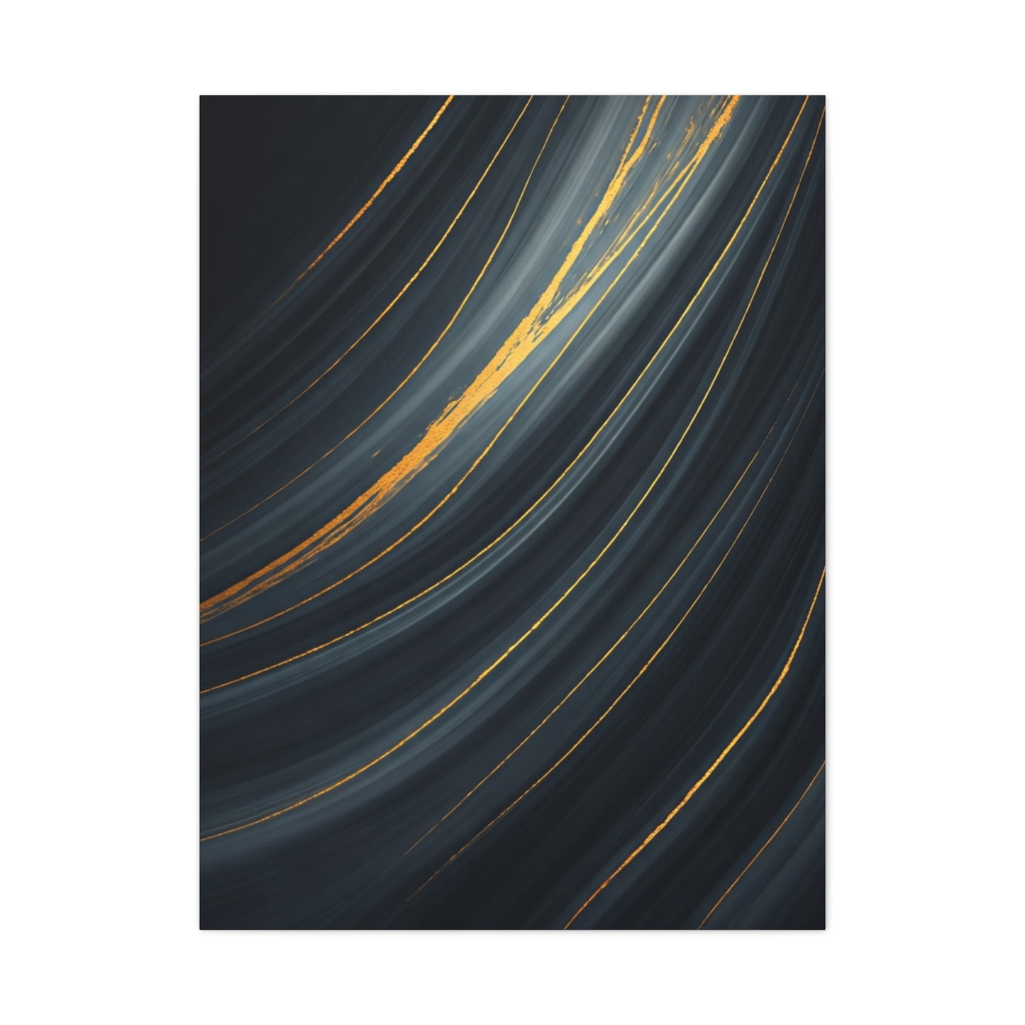 Flowing Gold Curve Abstract Wall Art & Canvas Prints
