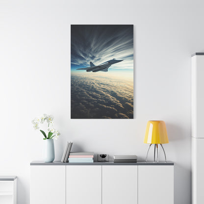 Lone Fighter Over Endless Clouds Wall Art & Canvas Prints