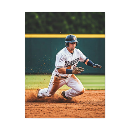 Baseball Slide Into Base Champion Wall Art & Canvas Prints