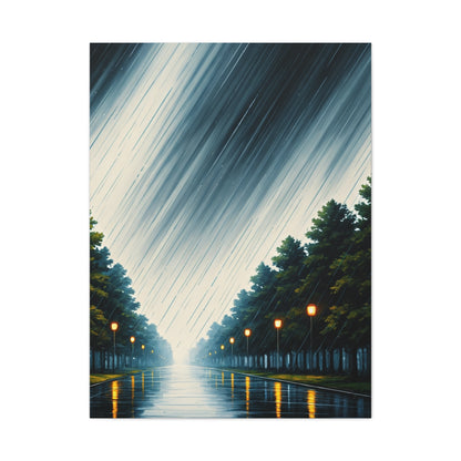 Night Avenue Light Flow Wall Art & Canvas Prints