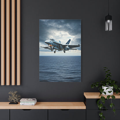 Fighter Jet Above Open Sea Wall Art & Canvas Prints
