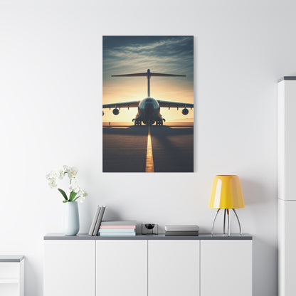 Golden Runway Departure Jet Wall Art & Canvas Prints