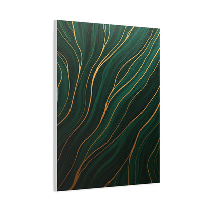Emerald Gold Flow Abstract Wall Art & Canvas Prints