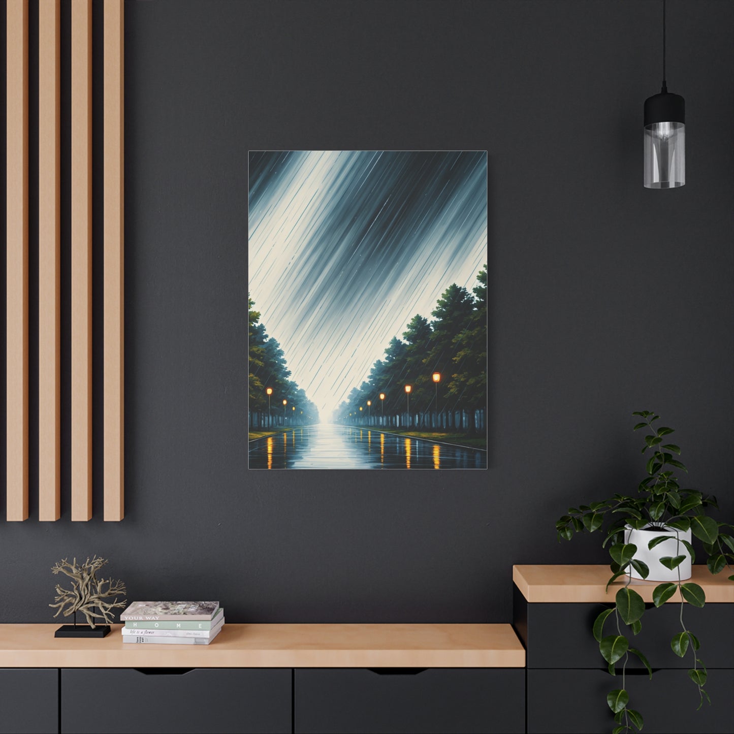 Night Avenue Light Flow Wall Art & Canvas Prints