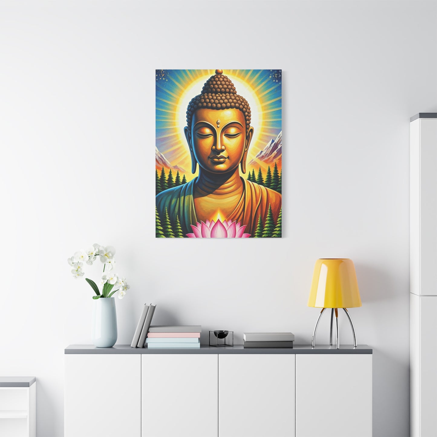 Radiant Buddha with Lotus Bloom Wall Art & Canvas Prints