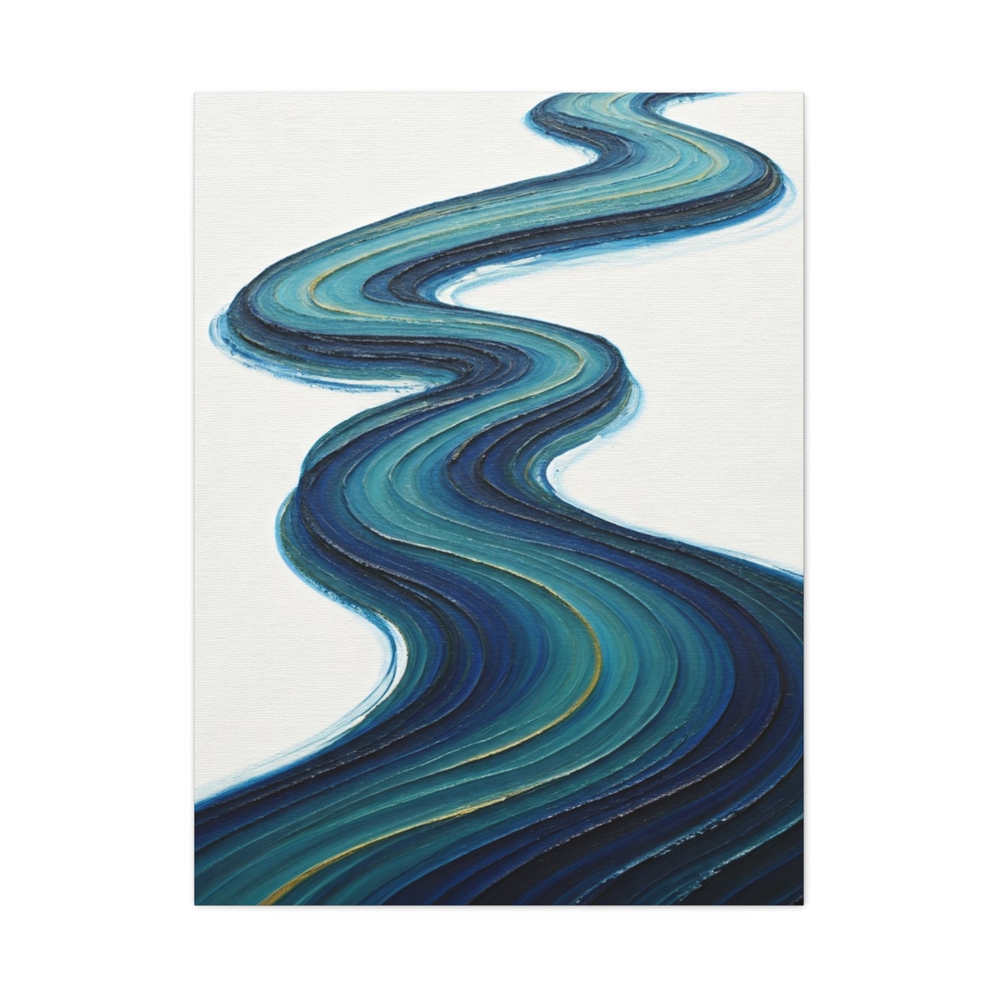 Serene Teal River Abstract Wall Art & Canvas Prints