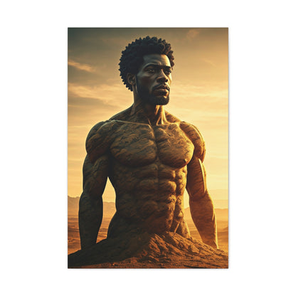 Golden Stone Warrior Portrait Wall Art & Canvas Prints