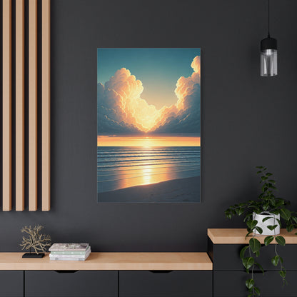 Golden Cloudburst Sunset Waves Wall Art & Canvas Prints