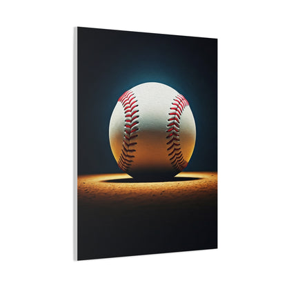 Baseball Ball on Field Spotlight Wall Art & Canvas Prints