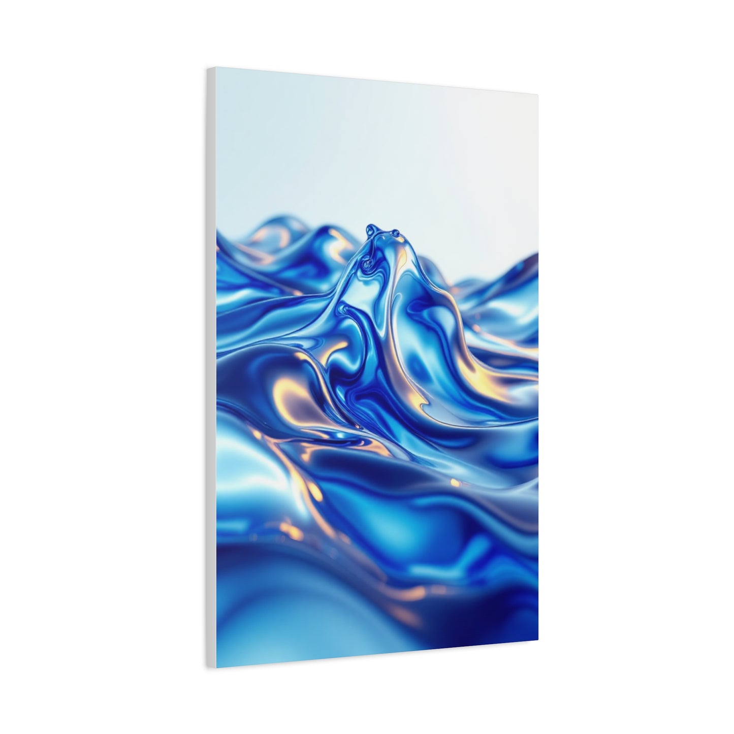 Fluid Blue Silk Waves Wall Art & Canvas Prints