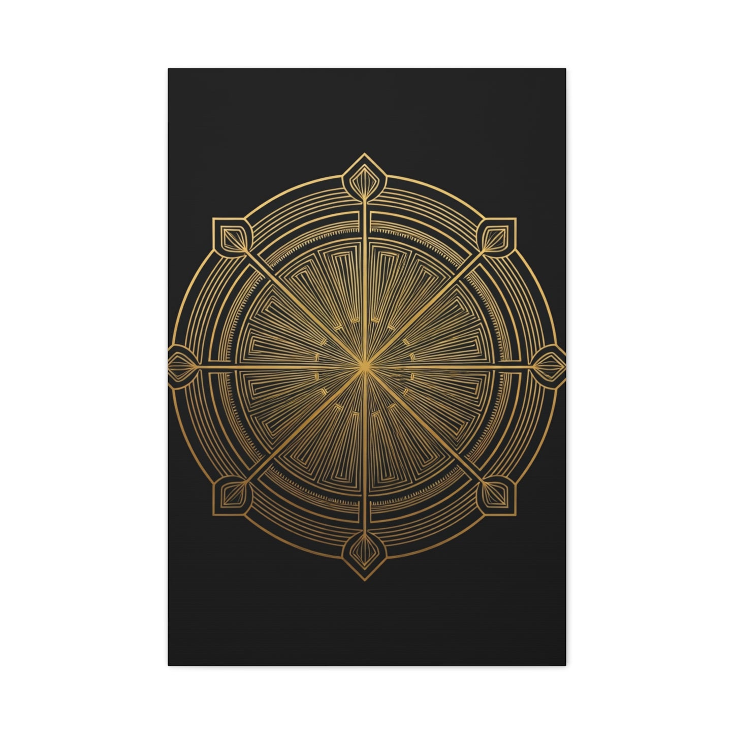 Golden Compass Deco Mandala Wall Art & Canvas Prints