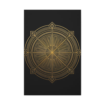 Golden Compass Deco Mandala Wall Art & Canvas Prints