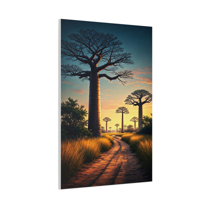 Lone Acacia Under the Cosmic Sky Wall Art & Canvas Prints