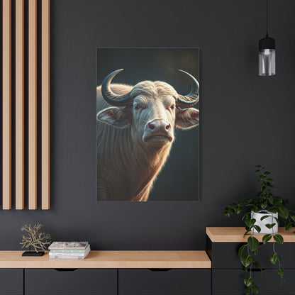 White Water Buffalo Portrait with Soft Glowing Light Wall Art & Canvas Print