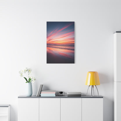 Blush Sky Streaks Coastal Sunset Wall Art & Canvas Prints