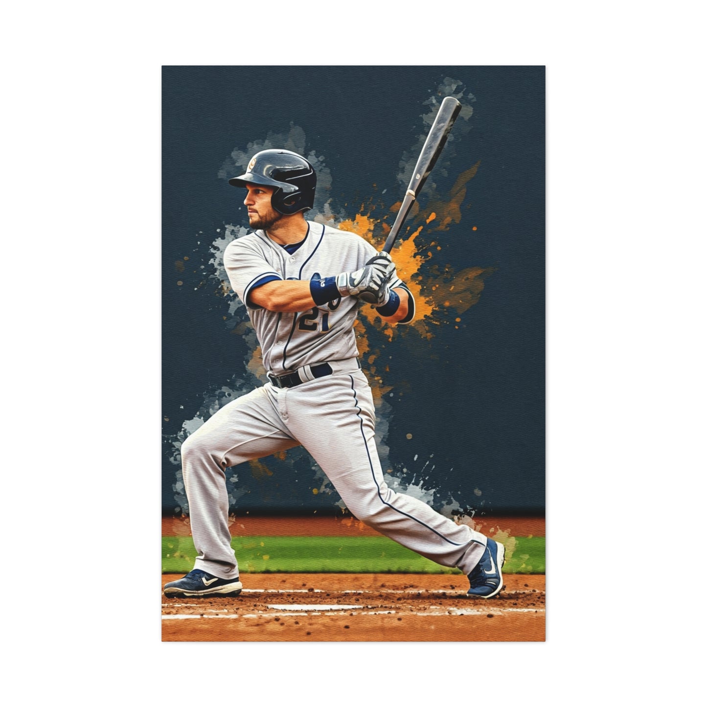 Batter Ready at Home Plate Stadium View Wall Art & Canvas Prints