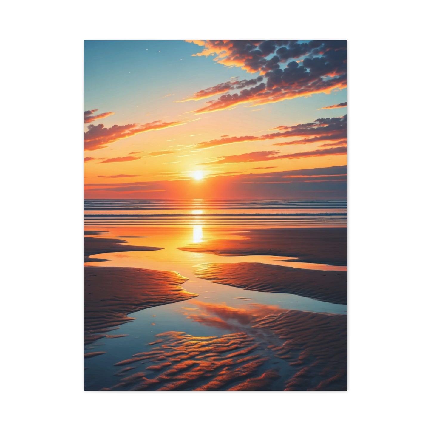 Golden Tide Reflection Sunset Wall Art & Canvas Prints