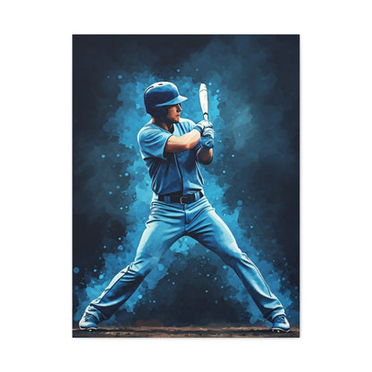 Electric Blue Batter Ready Stance Wall Art & Canvas Prints