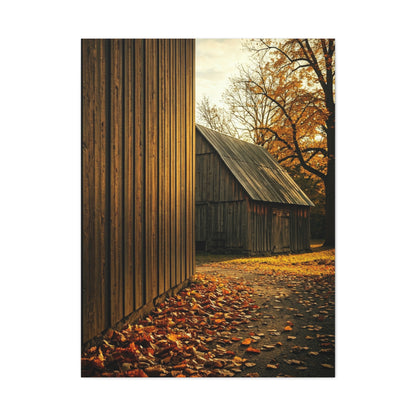 Autumn Path Beside the Old Barn Wall Art & Canvas Prints