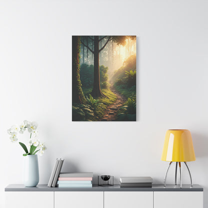 Sunlit Forest Path Enchantment Wall Art & Canvas Prints
