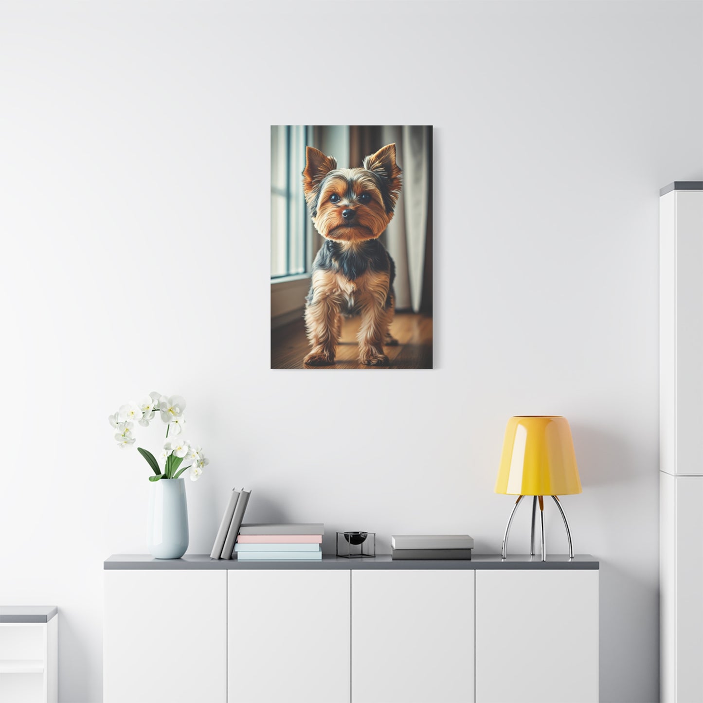 Window Light Yorkie Portrait Wall Art & Canvas Print