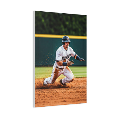 Baseball Slide Into Base Champion Wall Art & Canvas Prints