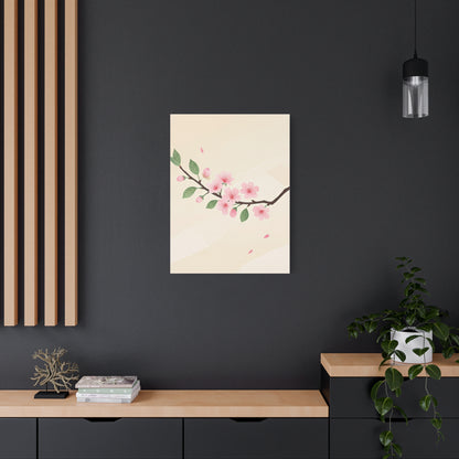 Minimal Sakura Branch Botanical Illustration Wall Art & Canvas Prints