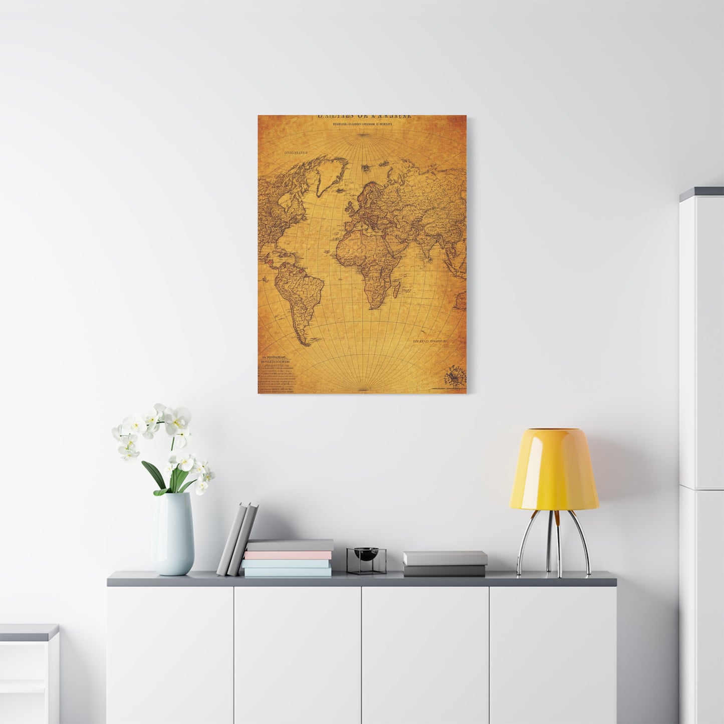 Antique Oval World Atlas Map Wall Art & Canvas Prints