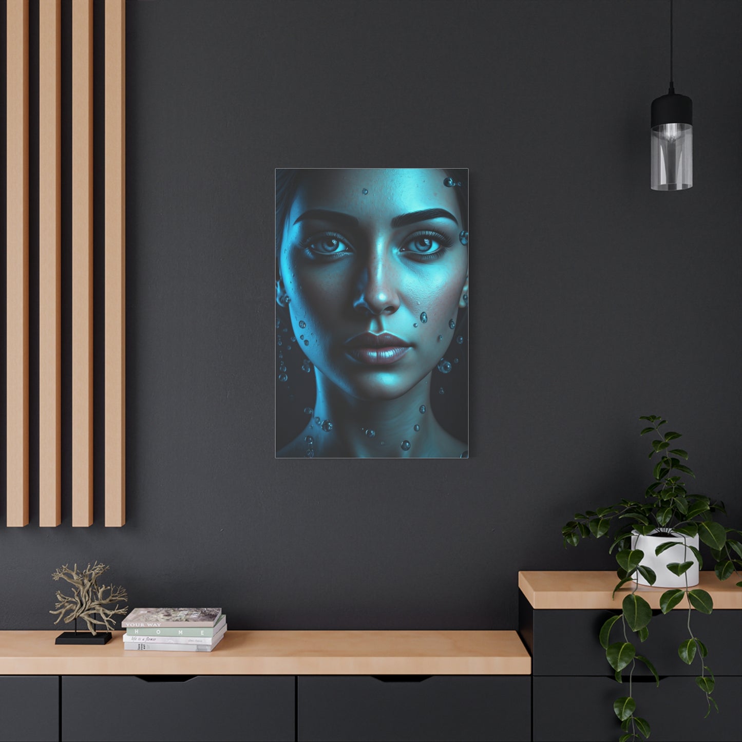 Ethereal Blue Gaze Portrait Wall Art & Canvas Prints